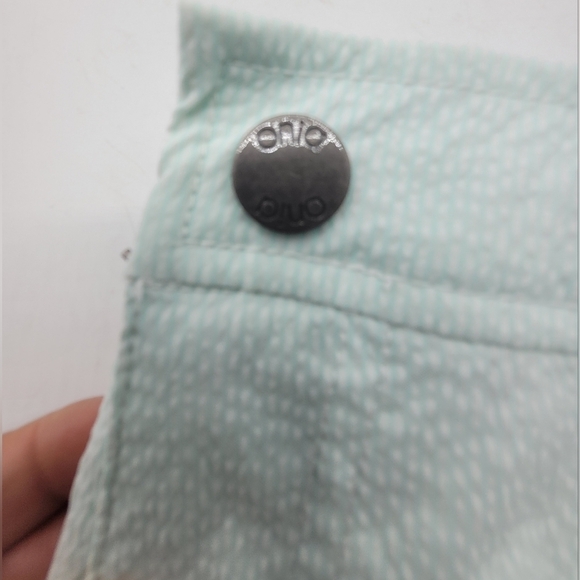 Onia Calder 7.5" Lined Swim Shorts In Mint and White Stripe  Size 34 - Picture 3 of 12